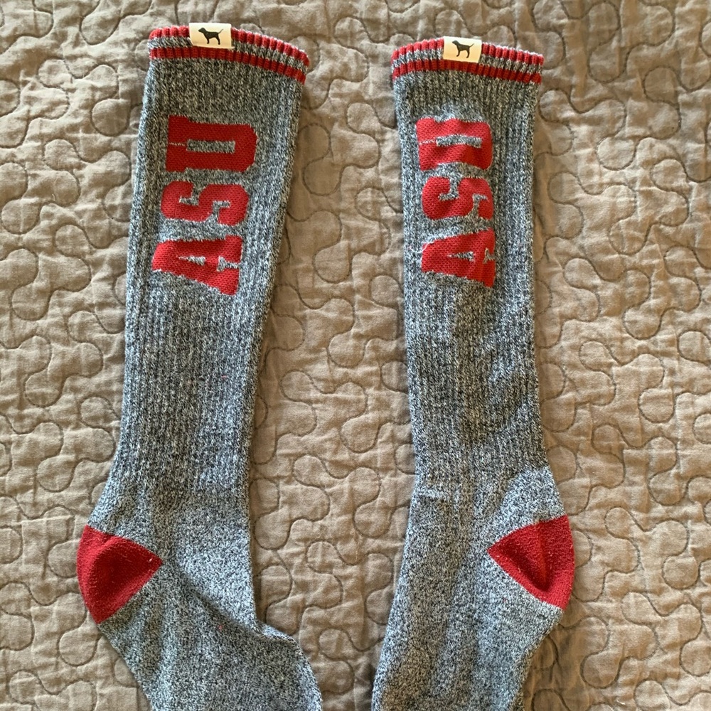 PINK Victoria Secret ASU Tube Socks Collegiate